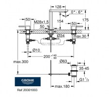 BATERIA AMERICANA LAVABO PLUS GROHE